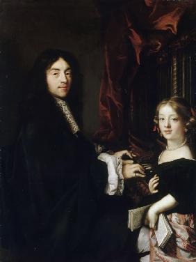 Portrait of the Organist Charles Couperin (1638-1678) with the Daughter