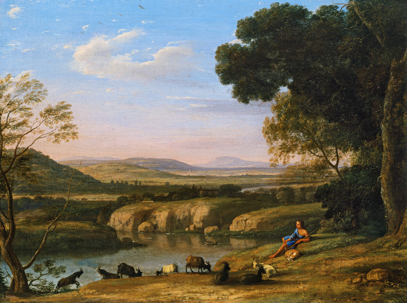Flusslandschaft mit Ziegenhirt from Claude Lorrain