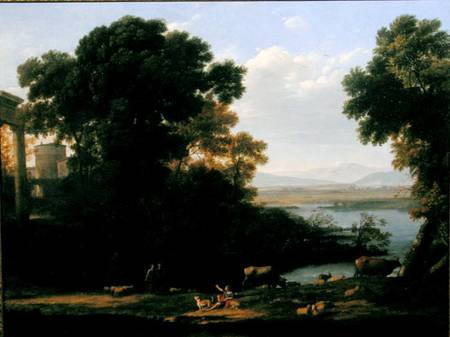 Classical river scene with a view of a town from Claude Lorrain
