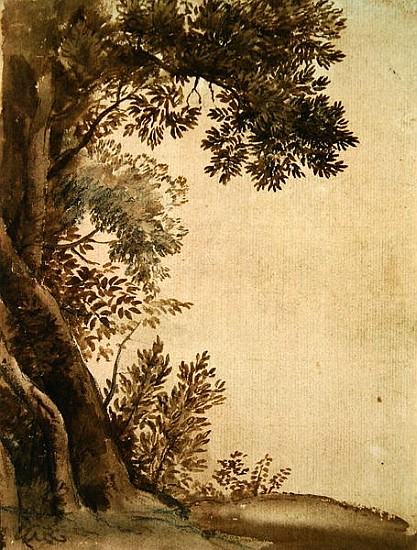 Landscape (ink and watercolour on paper) from Claude Lorrain