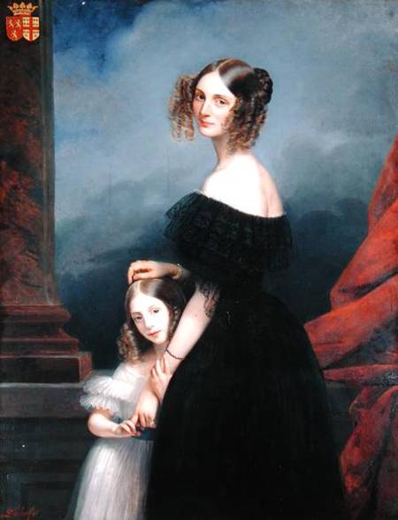 Portrait of Anne-Louise Alix de Montmorency, with her daughter from Claude-Marie Dubufe