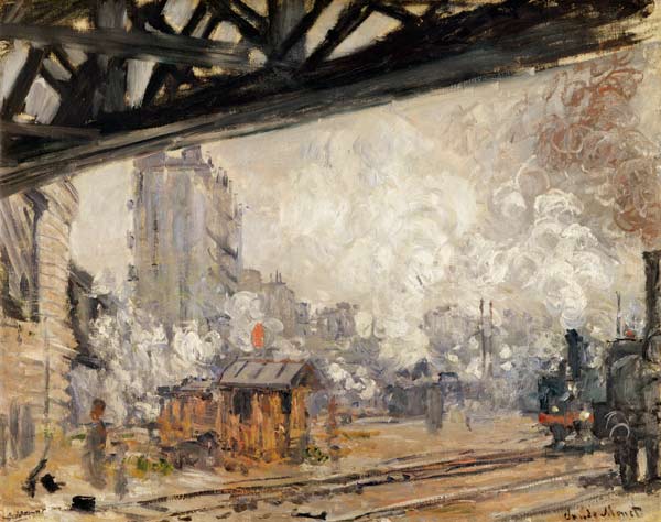 "La Gare Saint-Lazare, vue extérieure" (Außenansicht des Bahnhofs Saint-Lazare in Paris) from Claude Monet