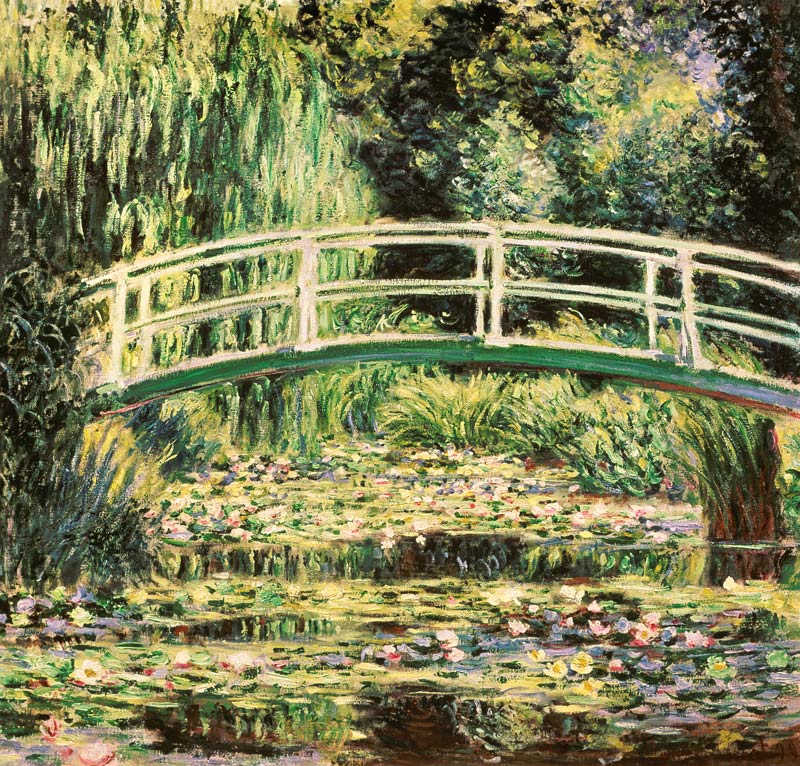 Brücke in Monets Garten mit weißen Seerosen from Claude Monet