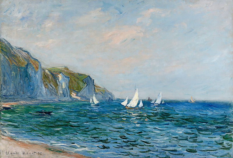 Cliffs And Sailboats At Pourville from Claude Monet