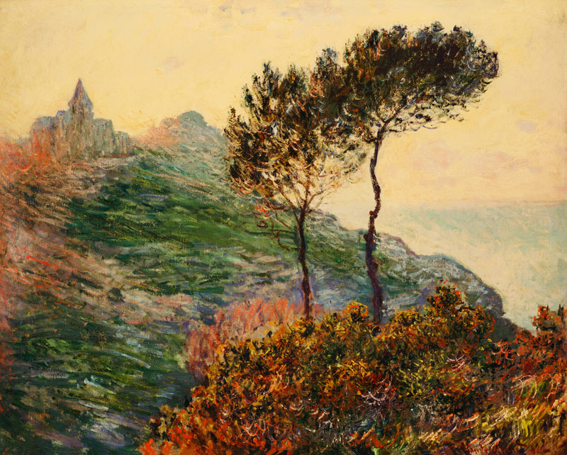 Die Kirche von Varengeville im Gegenlicht from Claude Monet