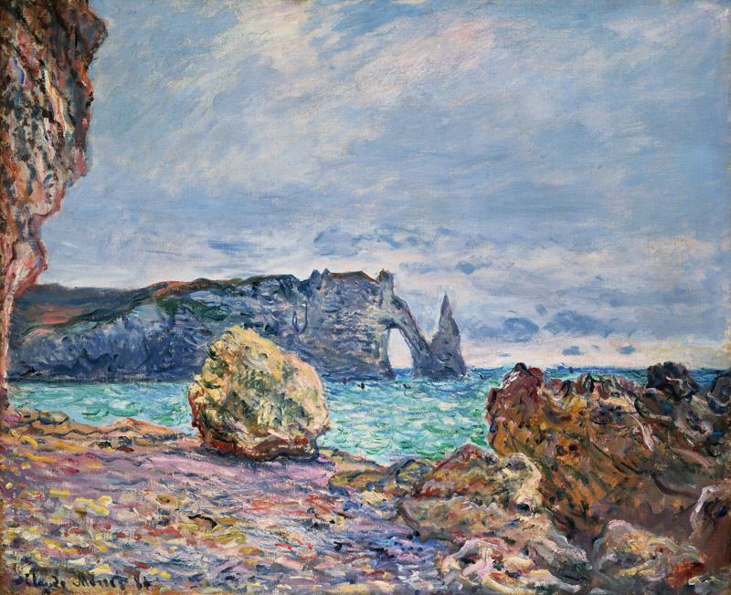 Etretat, Strand und Falaise d'Aval from Claude Monet
