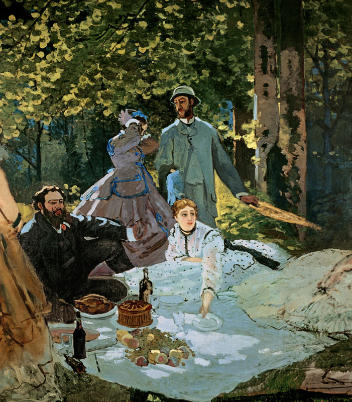 Le Déjeuner sur l'herbe à Chailly (mit den Malern Courbet und Bazille) from Claude Monet