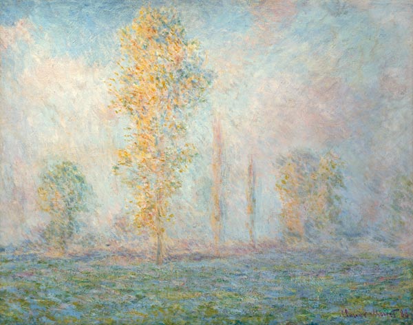 Wiesenlandschaft mit Bäumen bei Giverny im Morgenlicht. from Claude Monet