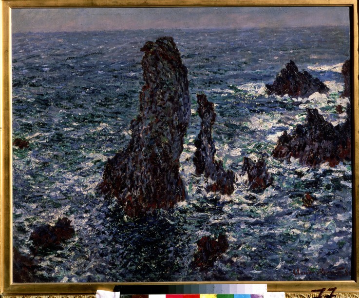 The rocks in Belle-Ile (Pyramides de Port-Coton, Mer sauvage) from Claude Monet