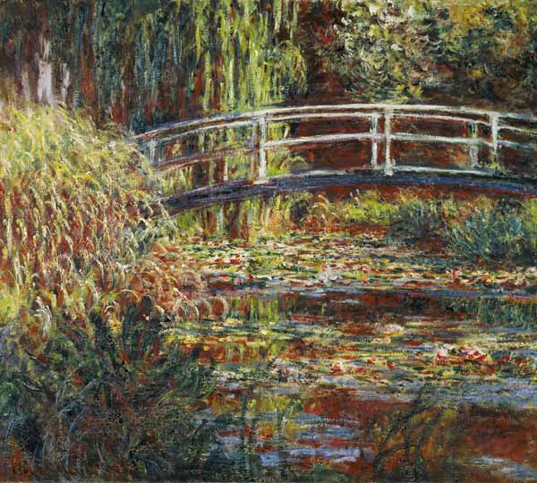 Seerosenteich und japanische Brücke (Harmonie in rosa) from Claude Monet
