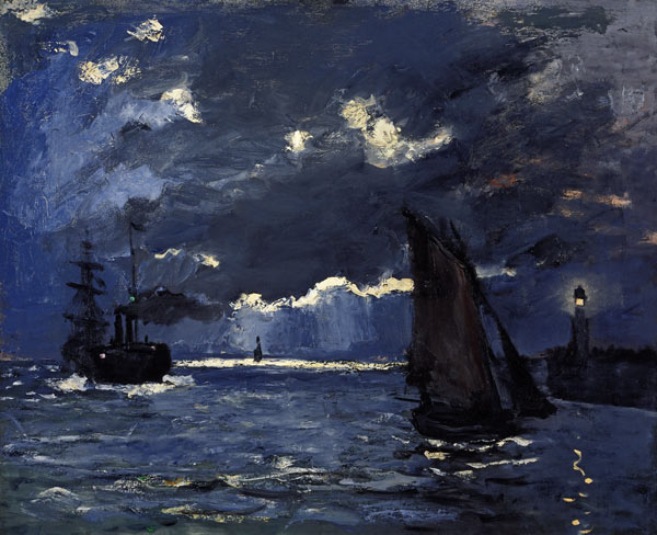 Seestück, Schiffe im Mondschein from Claude Monet