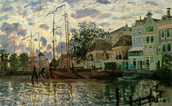 The Dam at Zaandam, Evening from Claude Monet