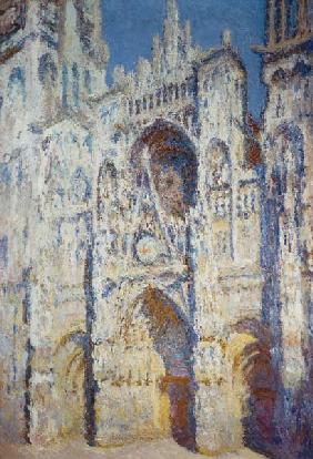 Portal der Kathedrale von Rouen mit Turm Saint-Romain in voller Sonne