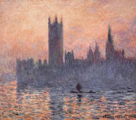 Das Parlament in London bei Sonnenuntergang
