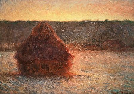Haystacks at Sunset, Frosty Weather