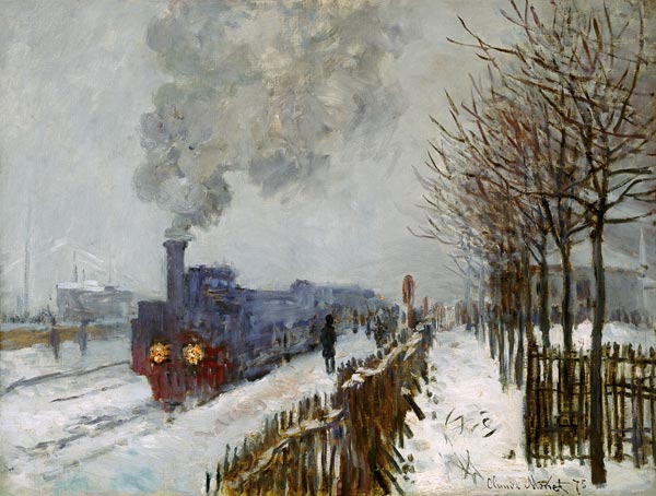 Zug im Schnee, die Lokomotive from Claude Monet