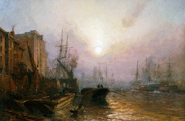 The Pool Of London, Evening from Claude T. Stanfield Moore