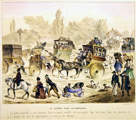 Departure for the country, mid nineteenth century from Clement Pruche
