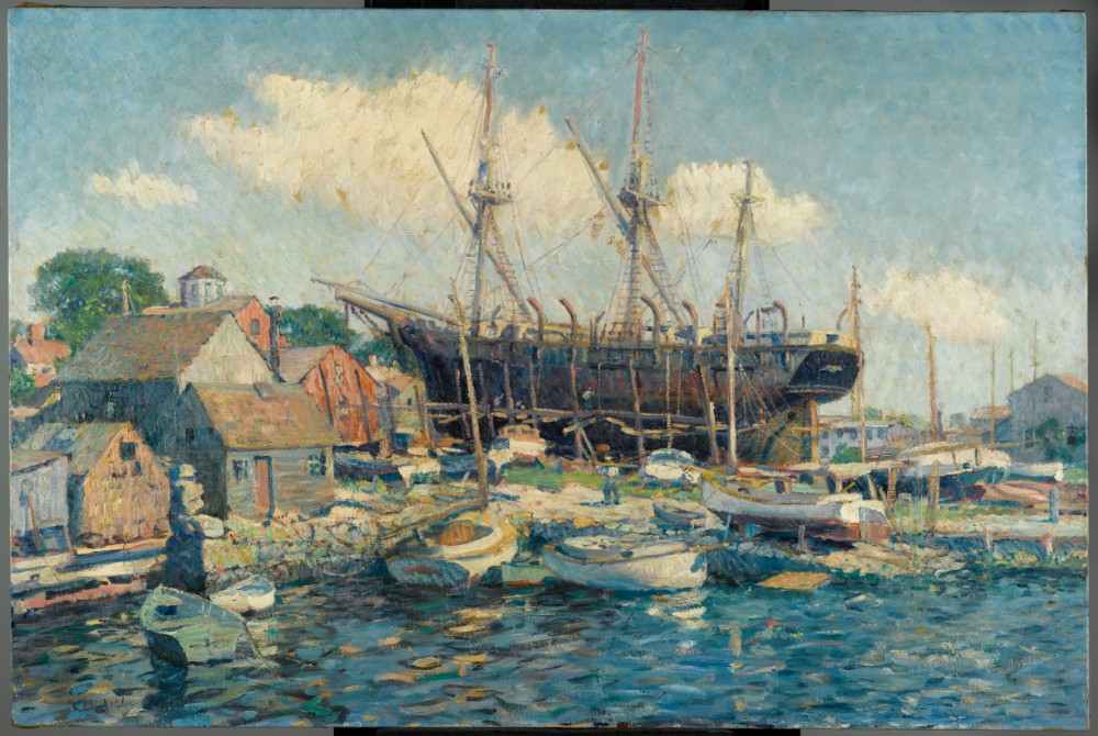 A Whaleship on the Marine Railway at Fairhaven from Clifford Warren Ashley