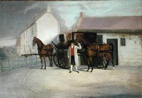 A Groom Holding a Carriage Team