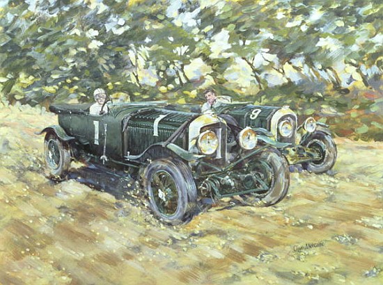 1929 Le Mans Winning Bentleys (acrylic on canvas)  from Clive  Metcalfe