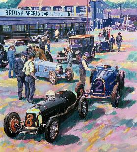 Brooklands Heyday (oil on canvas) 