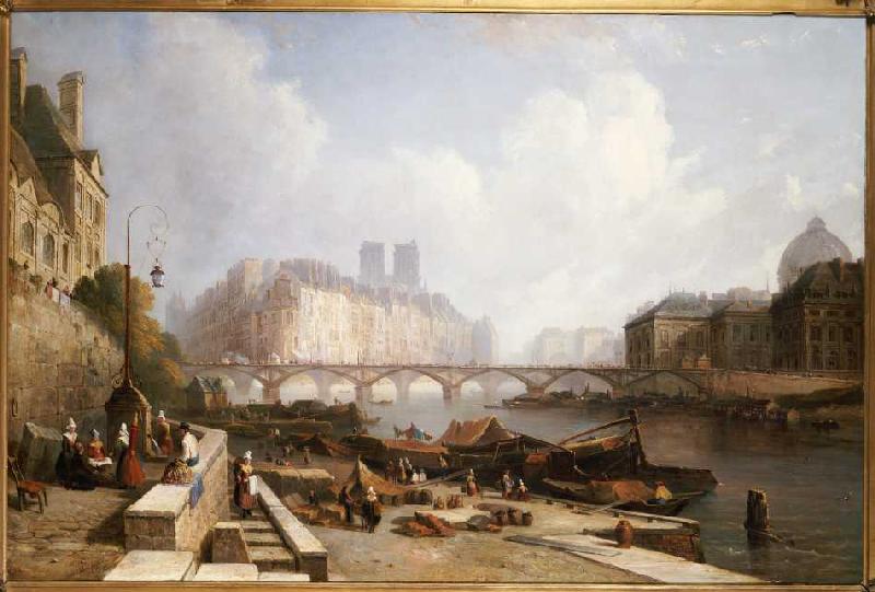 Blick auf die Ile de la Cité, vom Quai du Louvre aus, die Brücken Pont des Arts und Pont Neuf im Vor from Colet Robert Stanley