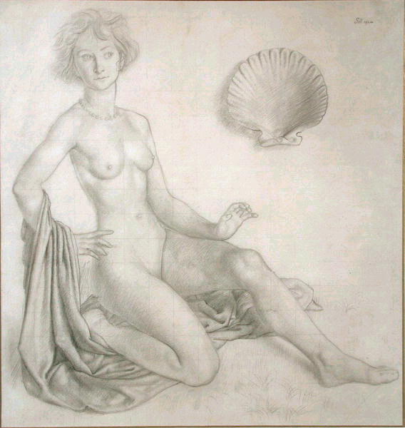 Study for Venus & Cupid, 1924 (pencil on paper)  from Colin Unwin Gill