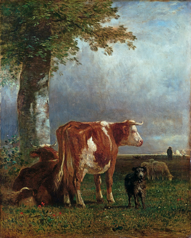 Cows in a meadow from Constant Troyon