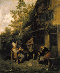 Bauern vor einem Wirtshaus. from Cornelis Dusart