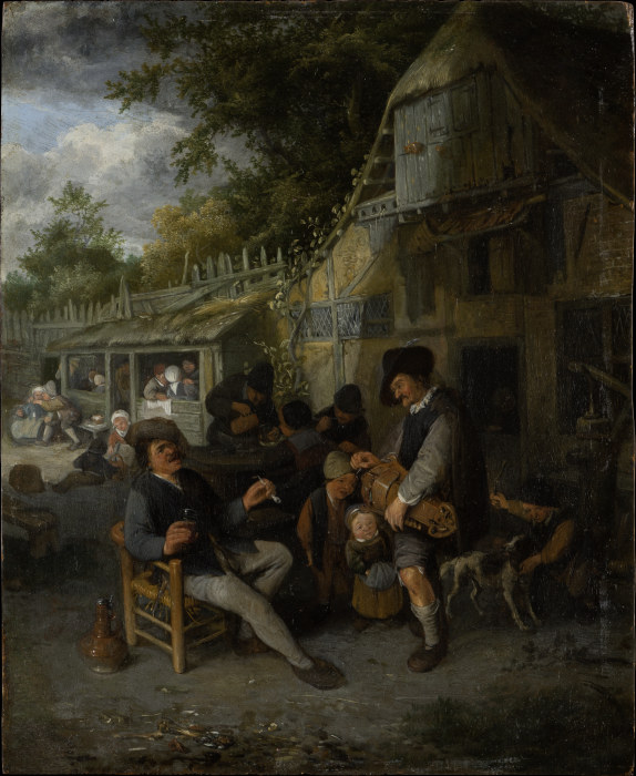 Bauernwirtschaft mit Drehleierspieler from Cornelis Dusart