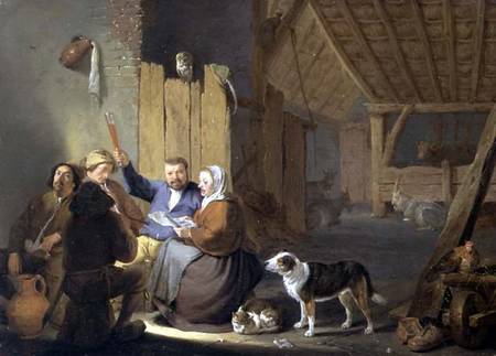 Peasant Drinking in a Barn from Cornelis Saftleven