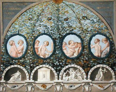 Design for a Ceiling Fresco, published c.1780 (gouache, ink & w/c on an etched base) from Correggio (eigentl. Antonio Allegri)
