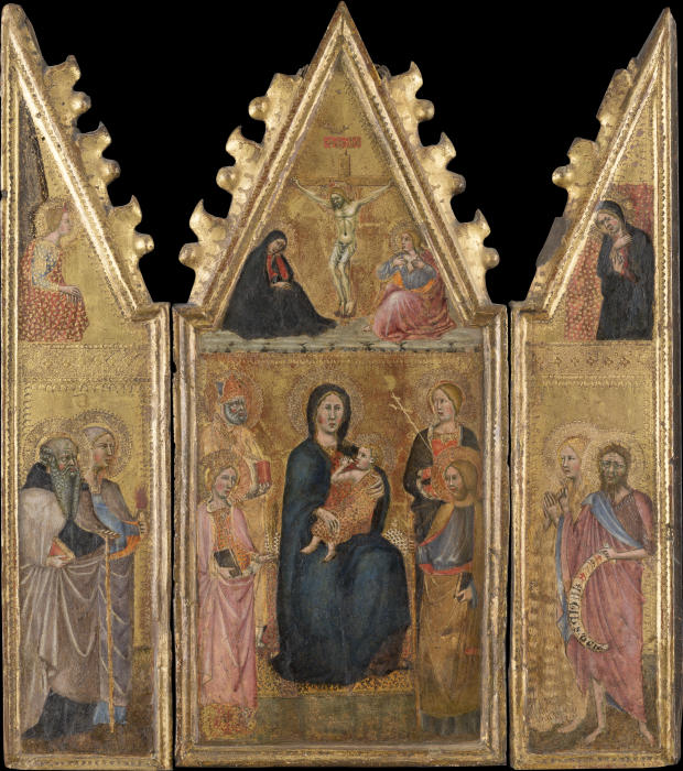 Triptychon der Madonna mit Kind und Heiligen, Kreuzigung Christi, vier Heiligen und der Verkündigung from Cristoforo di Bindoccio