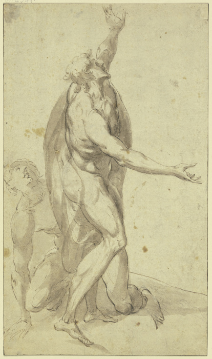 Nackter stehender und ein kniender Mann from Cristoforo Roncalli