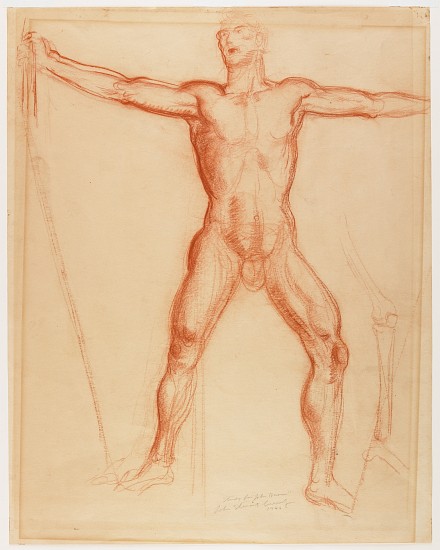 Study for the figure of John Brown in the Tragic Prelude mural for the Kansas Statehouse from John Steuart Curry