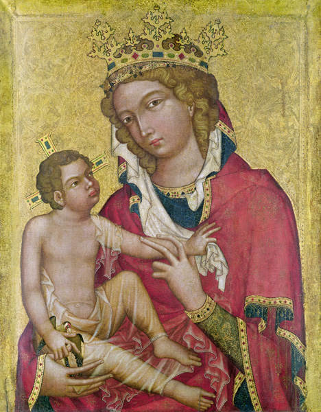 Virgin and Child, c.1350 (marouflage & tempera on panel) from Czech School
