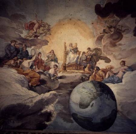 Allegory of the Arts (ceiling painting) from da Cortona, Pietro (eigentl. Pietro Berrettini)
