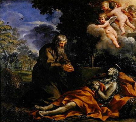 Death of Saint Mary of Egypt (oil on canvas) from da Cortona, Pietro (eigentl. Pietro Berrettini)