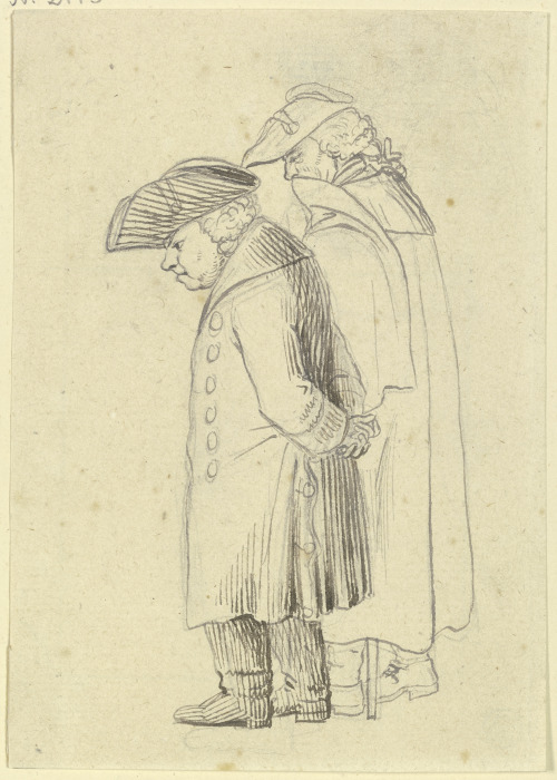 Zwei stehende alte Männer mit gesenkten Köpfen from Daniel Chodowiecki