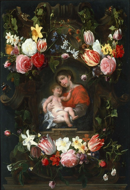 Garland of Flowers with Madonna and Child from Daniel Seghers