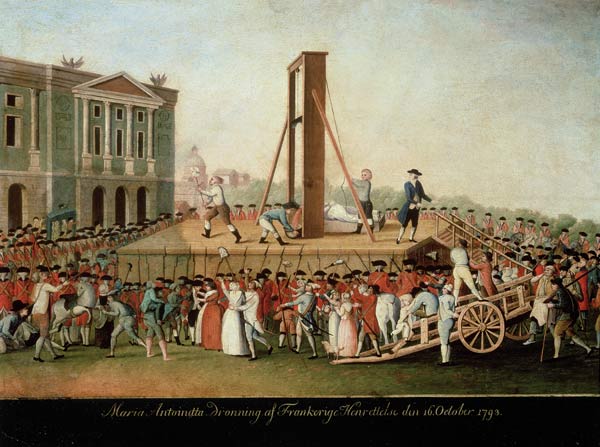 The Execution of Marie-Antoinette (1755-93) from Danish School