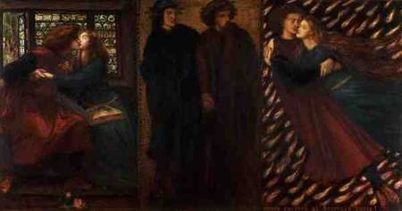 Paolo and Francesca from Dante Gabriel Rossetti