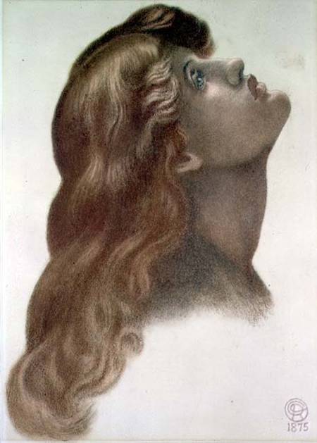 Study for the head of the left-hand figure from 'Astarte Syriaca' from Dante Gabriel Rossetti