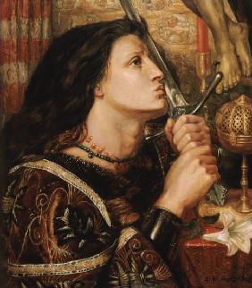 Jeanne d'Arc küßt das Schwert der Befreiung