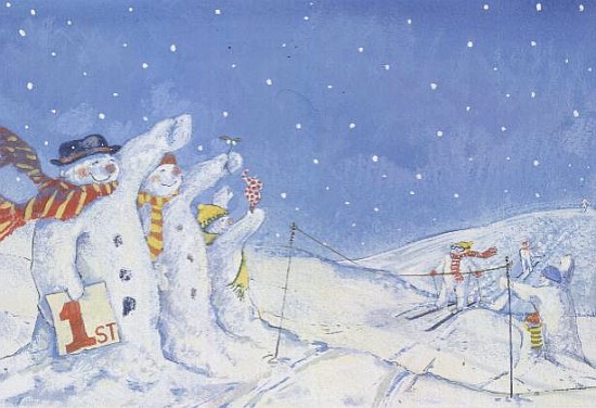 The Snowmen''s Champion Skier (w/c and gouache)  from David  Cooke