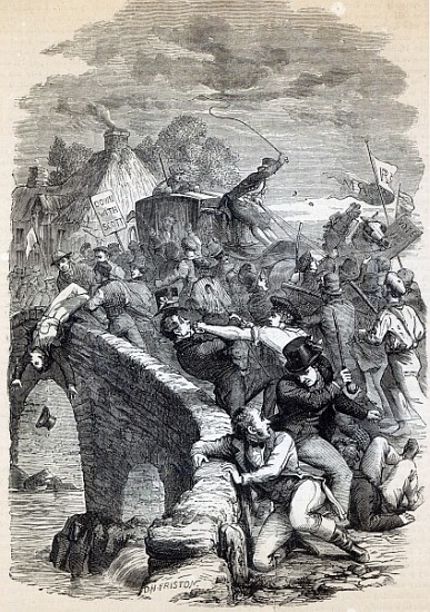 Election Riot at Hawick, 1837, illustration from ''Cassell''s Illustrated History of England'', publ from David Henry Friston