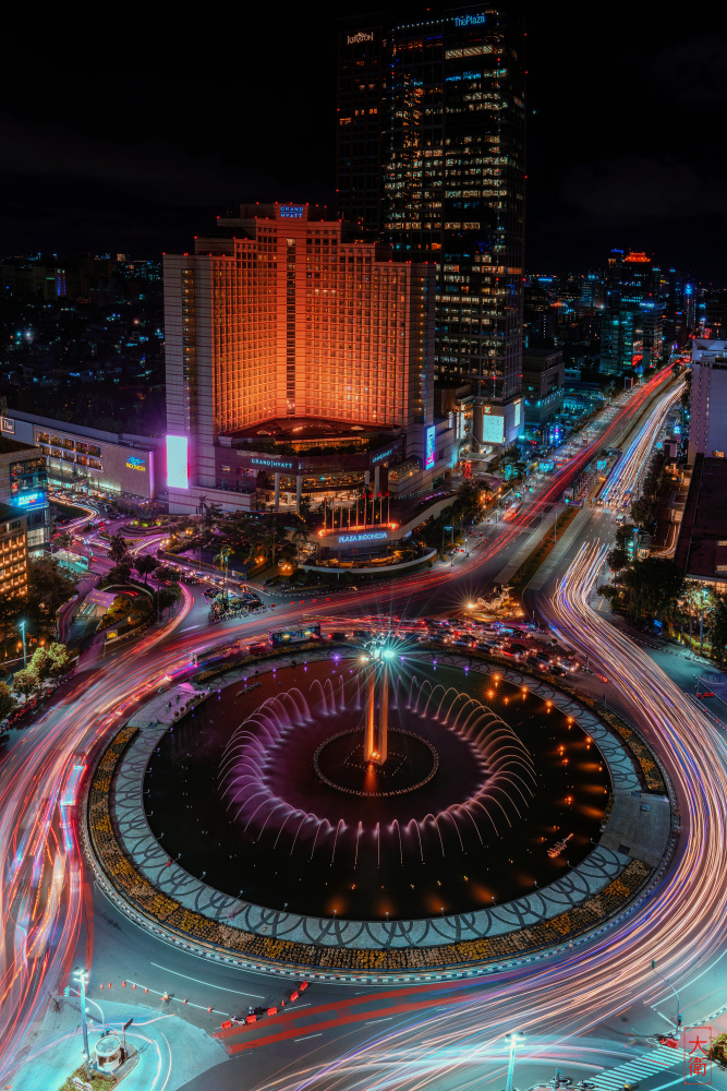 Blick auf die Stadt Jakarta bei Nacht. from David Lai