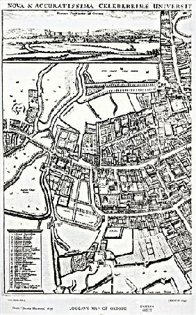 Loggan''s map of Oxford, Eastern Sheet, from ''Oxonia Illustrated'', published 1675