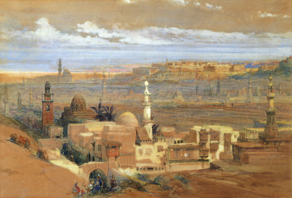 Cairo from the Gate of Citizenib, looking towards the Desert of Suez  on from David Roberts